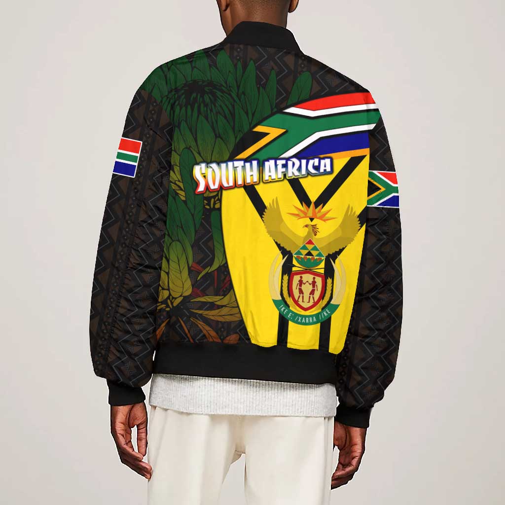 Coat Of Arms South Africa Bomber Jacket Protea Unity Heritage