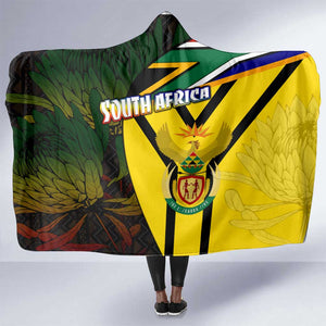 Coat Of Arms South Africa Hooded Blanket Protea Unity Heritage