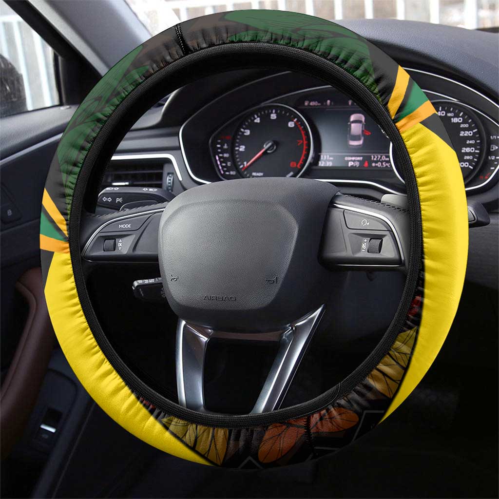 Coat Of Arms South Africa Steering Wheel Cover Protea Unity Heritage
