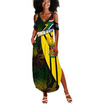 Coat Of Arms South Africa Summer Maxi Dress Protea Unity Heritage