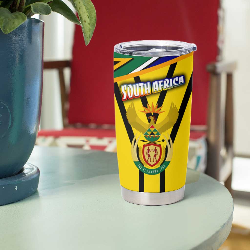 Coat Of Arms South Africa Tumbler Cup Protea Unity Heritage