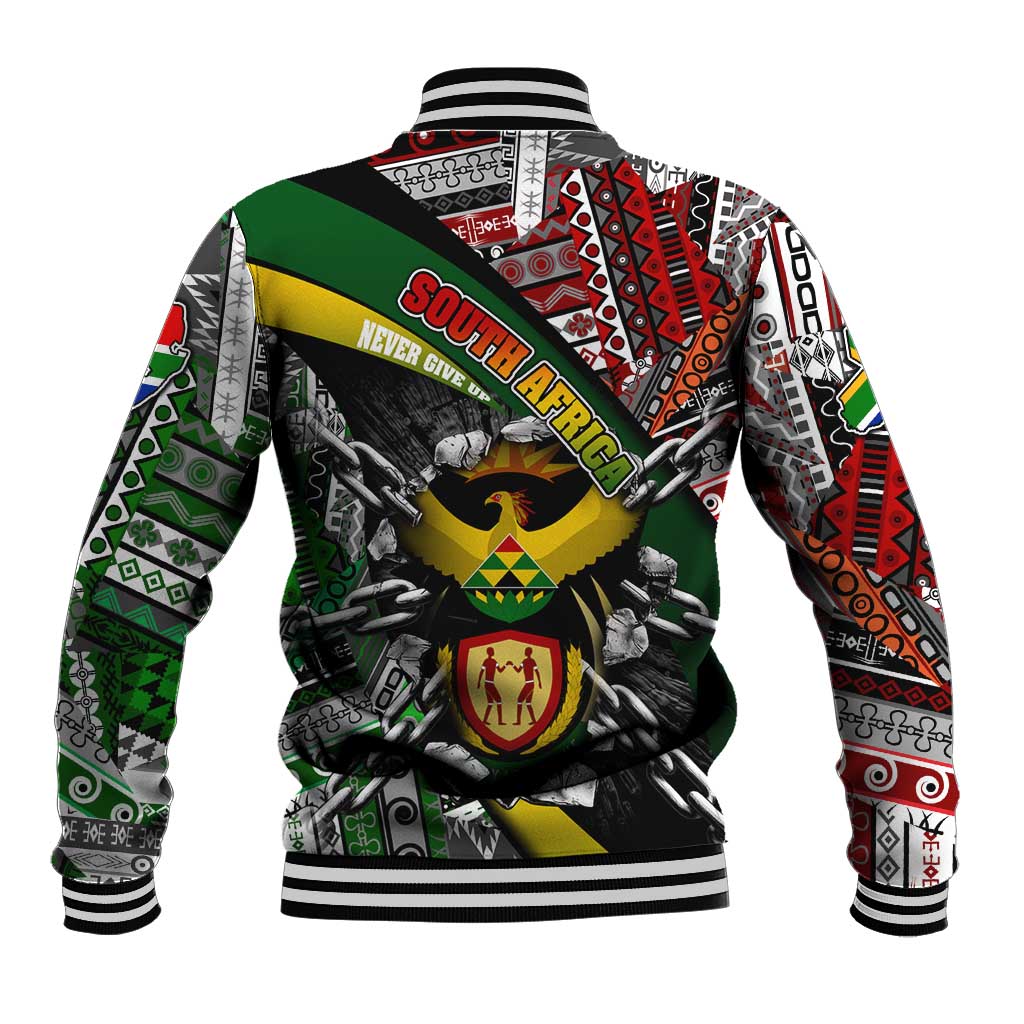 South Africa Fist of Freedom Baseball Jacket Never Give Up