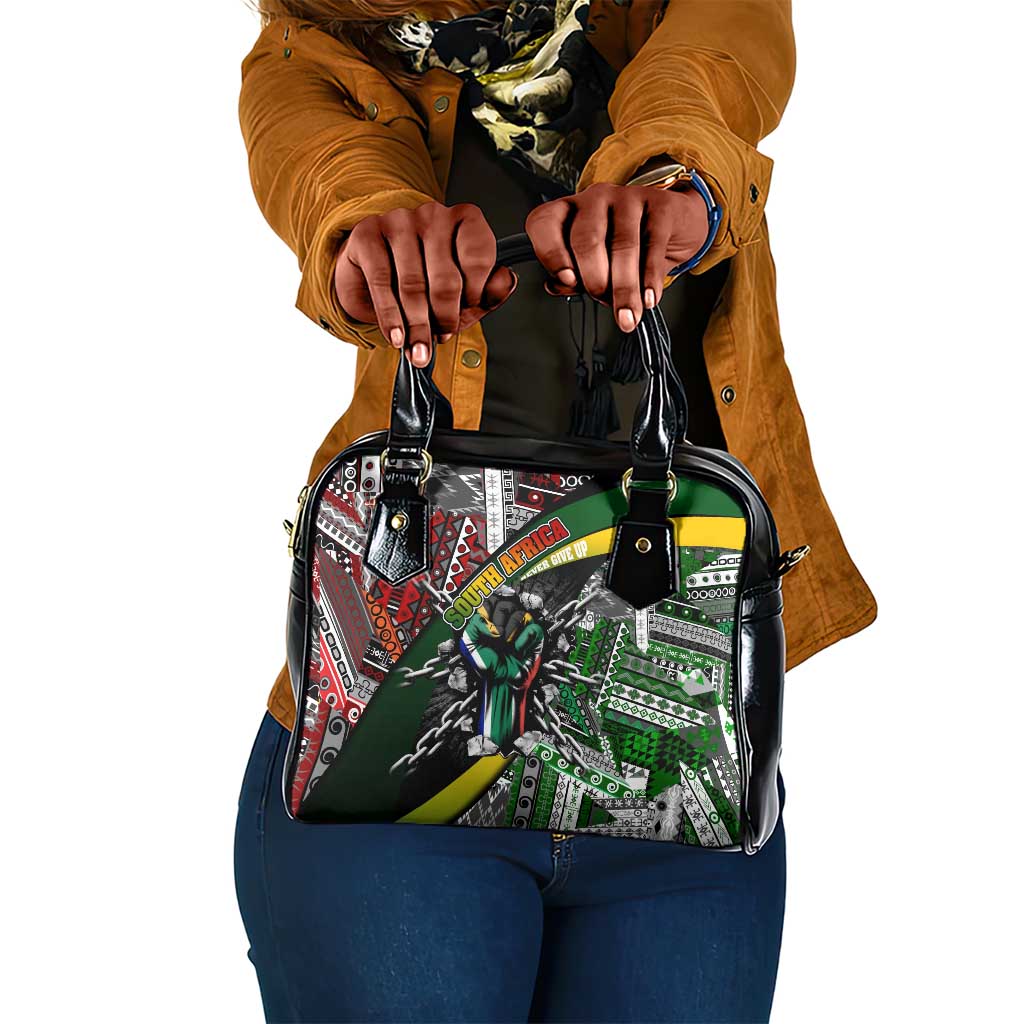 South Africa Fist of Freedom Shoulder Handbag Never Give Up