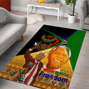 South Africa Heritage Nelson Mandela Area Rug Happy Freedom Day Victory Art
