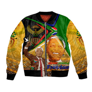 South Africa Heritage Nelson Mandela Bomber Jacket Happy Freedom Day Victory Art