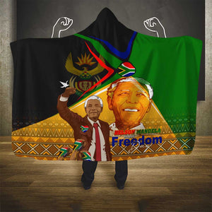 South Africa Heritage Nelson Mandela Hooded Blanket Happy Freedom Day Victory Art