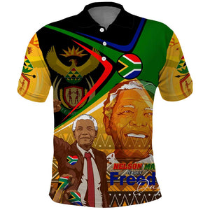 South Africa Heritage Nelson Mandela Polo Shirt Happy Freedom Day Victory Art