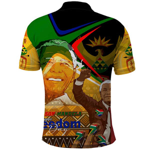 South Africa Heritage Nelson Mandela Polo Shirt Happy Freedom Day Victory Art