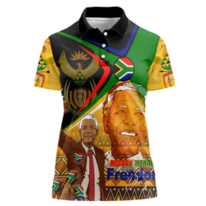 South Africa Heritage Nelson Mandela Women Polo Shirt Happy Freedom Day Victory Art