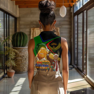 South Africa Heritage Nelson Mandela Women Sleeveless Polo Shirt Happy Freedom Day Victory Art