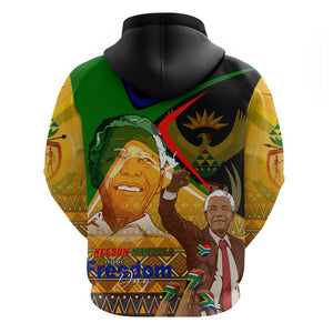 South Africa Heritage Nelson Mandela Zip Hoodie Happy Freedom Day Victory Art