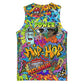 Hip Hop Graffiti Art Basketball Jersey Black Power DT02