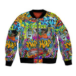 Hip Hop Graffiti Art Bomber Jacket Black Power