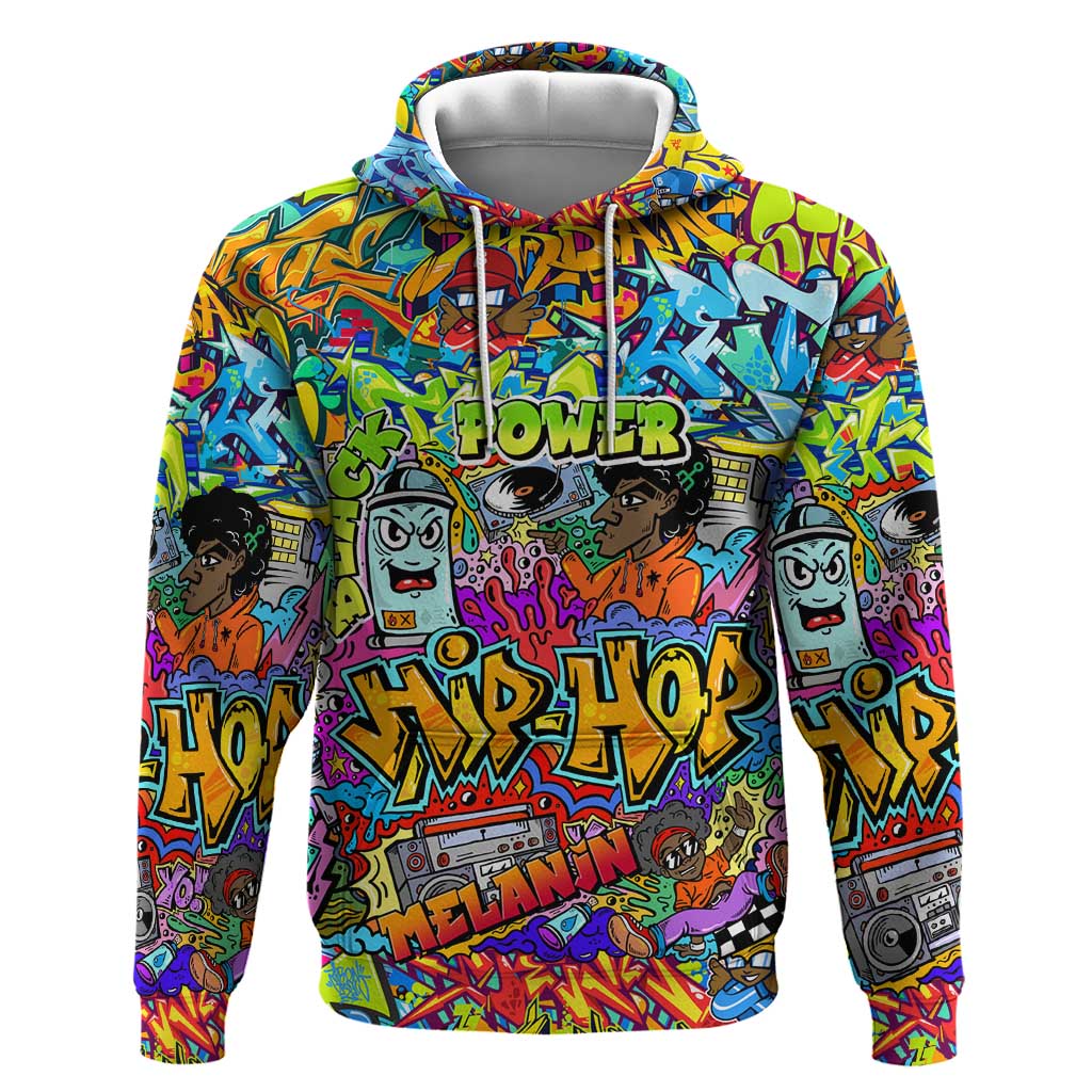 Hip Hop Graffiti Art Hoodie Black Power