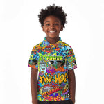 Hip Hop Graffiti Art Kid Polo Shirt Black Power