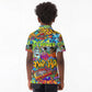 Hip Hop Graffiti Art Kid Polo Shirt Black Power
