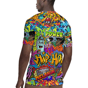 Hip Hop Graffiti Art Rugby Jersey Black Power