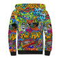 Hip Hop Graffiti Art Sherpa Hoodie Black Power