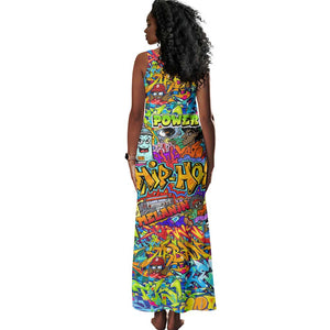 Hip Hop Graffiti Art Tank Maxi Dress Black Power