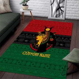 Personalized Queen of Egypt Area Rug in Pan-African Colors