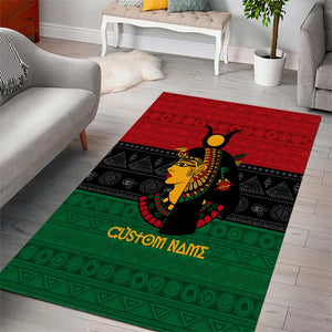 Personalized Queen of Egypt Area Rug in Pan-African Colors