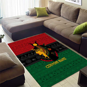 Personalized Queen of Egypt Area Rug in Pan-African Colors