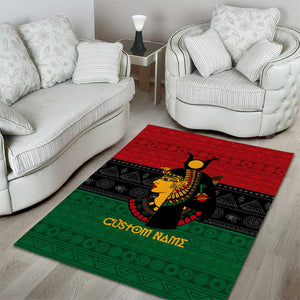 Personalized Queen of Egypt Area Rug in Pan-African Colors