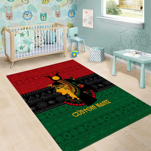 Personalized Queen of Egypt Area Rug in Pan-African Colors