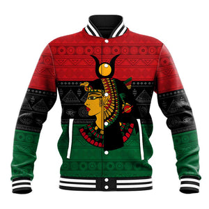 Personalized Queen of Egypt Baseball Jacket in Pan-African Colors DT02