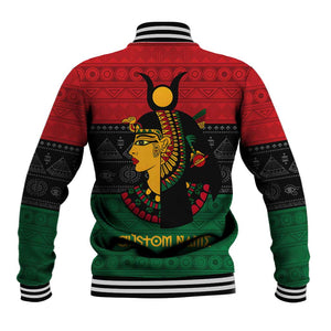 Personalized Queen of Egypt Baseball Jacket in Pan-African Colors DT02