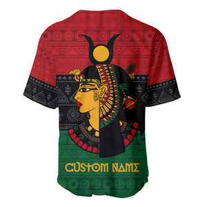 Personalized Queen of Egypt Baseball Jersey in Pan-African Colors