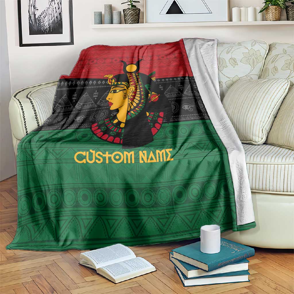 Personalized Queen of Egypt Blanket in Pan-African Colors