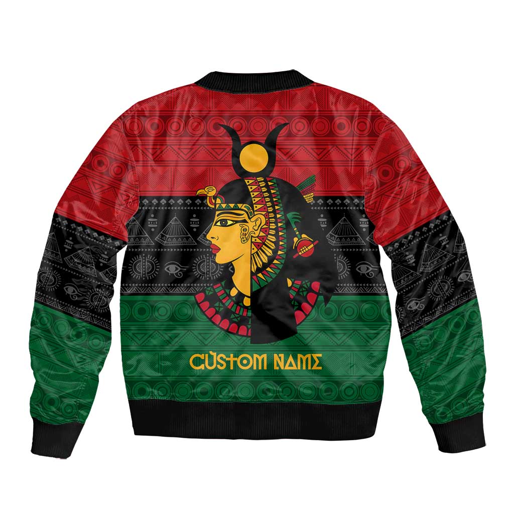 Personalized Queen of Egypt Bomber Jacket in Pan-African Colors