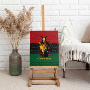 Personalized Queen of Egypt Canvas Wall Art in Pan-African Colors