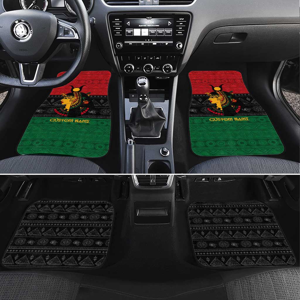 Personalized Queen of Egypt Car Mats in Pan-African Colors