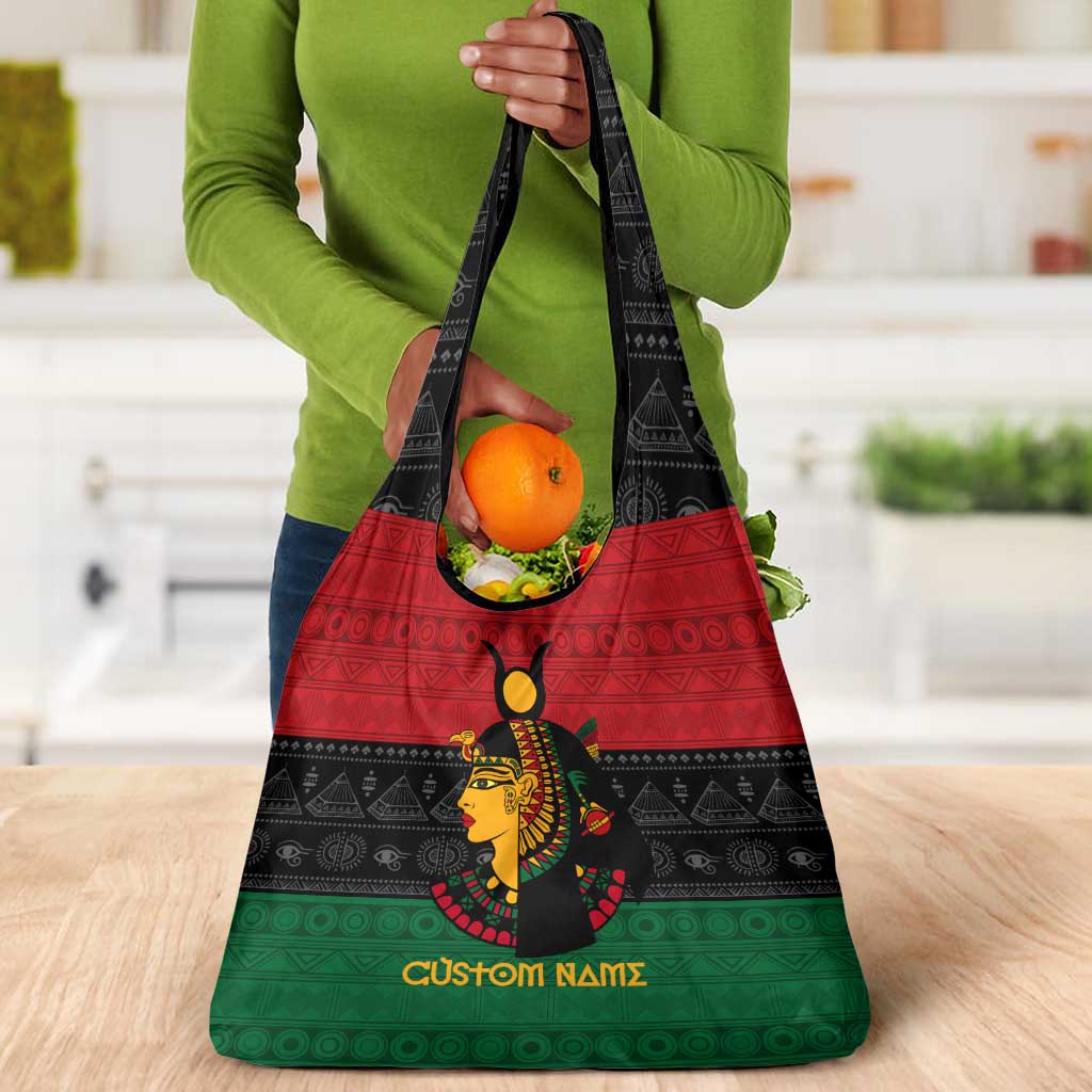 Personalized Queen of Egypt Grocery Bag in Pan-African Colors