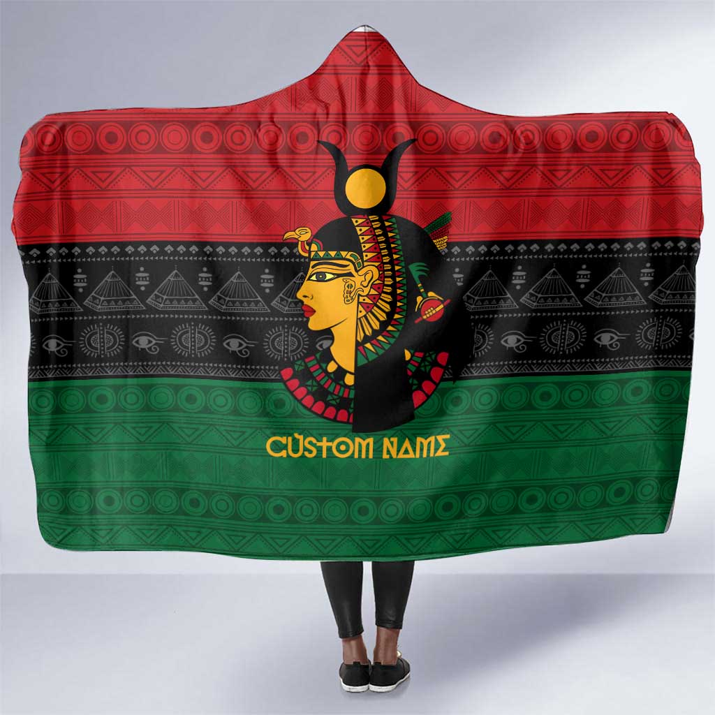 Personalized Queen of Egypt Hooded Blanket in Pan-African Colors