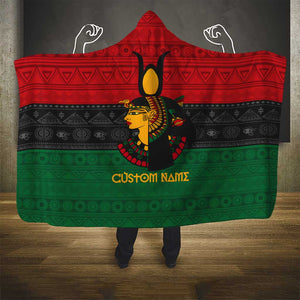 Personalized Queen of Egypt Hooded Blanket in Pan-African Colors