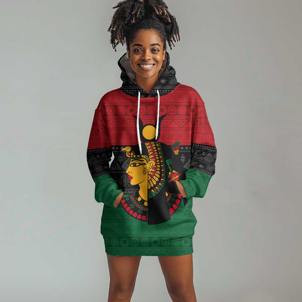 Personalized Queen of Egypt Hoodie Dress in Pan-African Colors