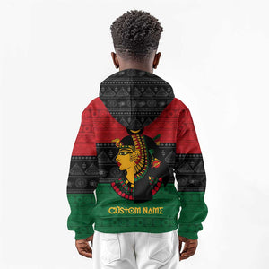 Personalized Queen of Egypt Kid Hoodie in Pan-African Colors