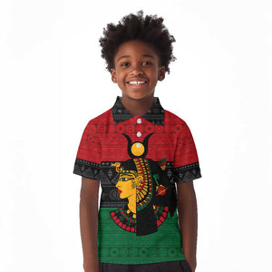 Personalized Queen of Egypt Kid Polo Shirt in Pan-African Colors