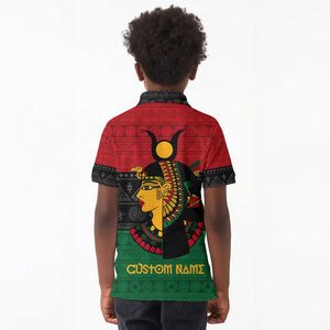 Personalized Queen of Egypt Kid Polo Shirt in Pan-African Colors