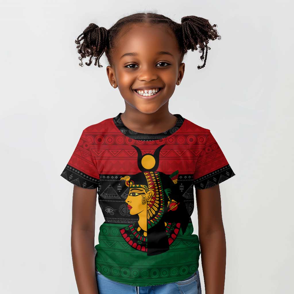 Personalized Queen of Egypt Kid T shirt in Pan-African Colors