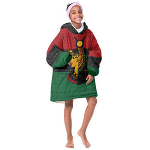 Personalized Queen of Egypt KId Wearable Blanket Hoodie in Pan-African Colors