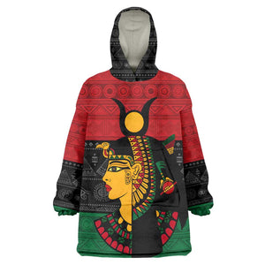 Personalized Queen of Egypt KId Wearable Blanket Hoodie in Pan-African Colors