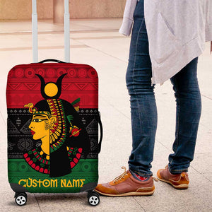 Personalized Queen of Egypt Luggage Cover in Pan-African Colors