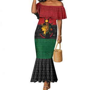 Personalized Queen of Egypt Mermaid Dress in Pan-African Colors