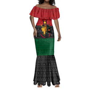 Personalized Queen of Egypt Mermaid Dress in Pan-African Colors