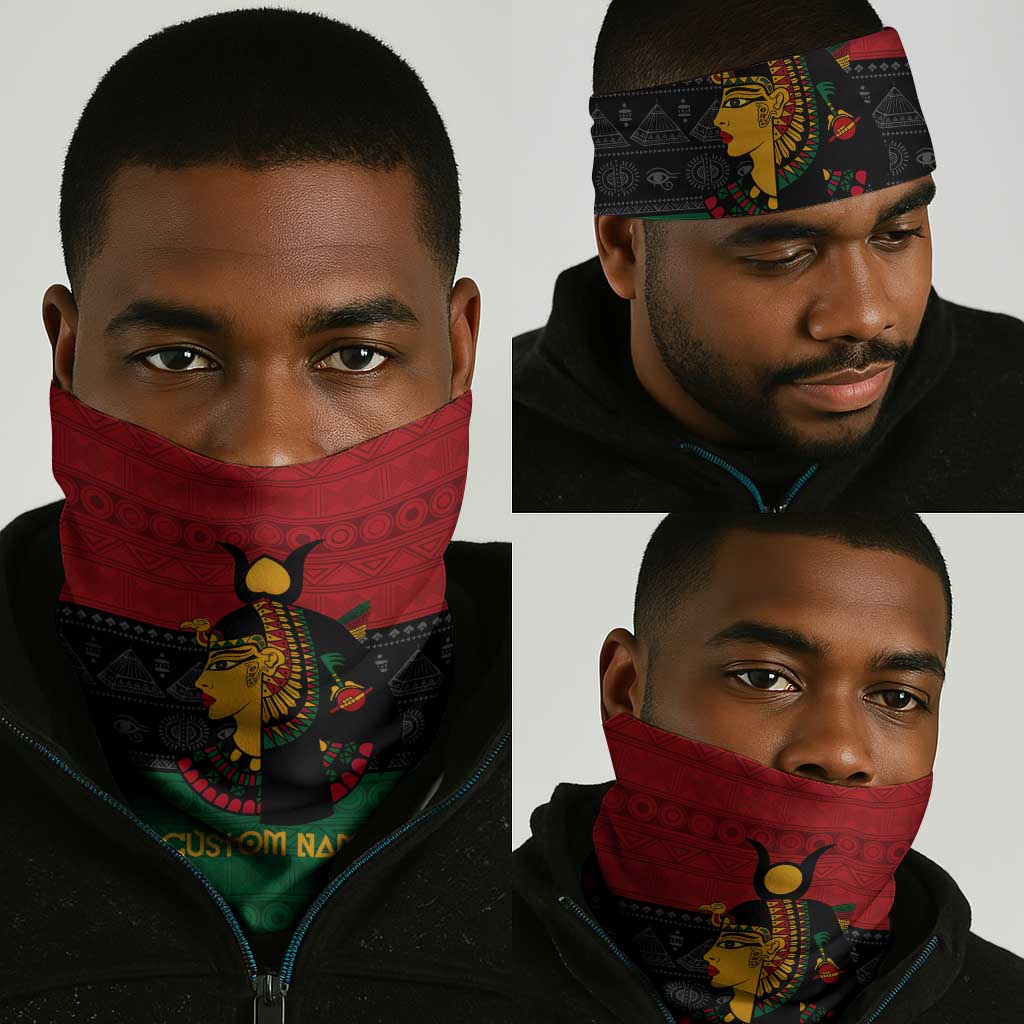 Personalized Queen of Egypt Neck Gaiter in Pan-African Colors DT02