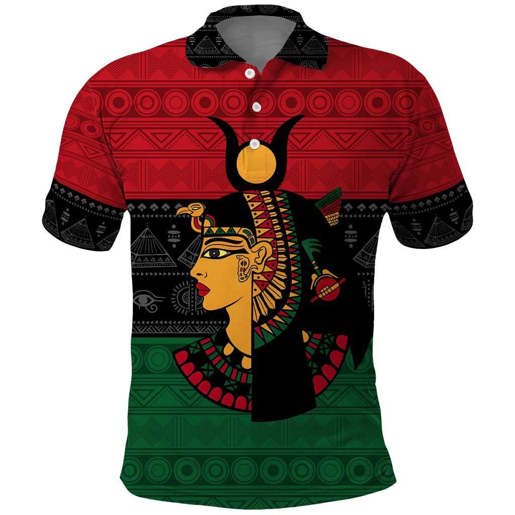 Personalized Queen of Egypt Polo Shirt in Pan-African Colors